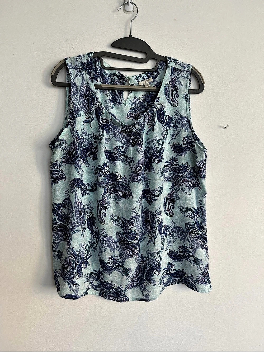 Talbots Paisley Sleeveless Top in Blue & Green Size LP